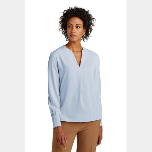 Women's Open Neck Satin Blouse Thumbnail