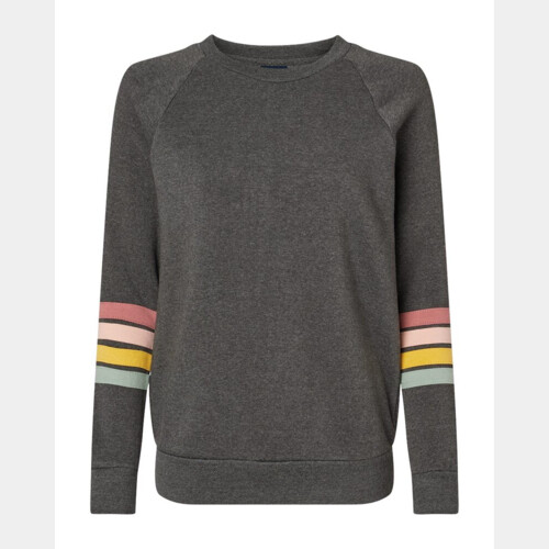 Women's Striped Sleeves Crewneck Sweatshirt Thumbnail