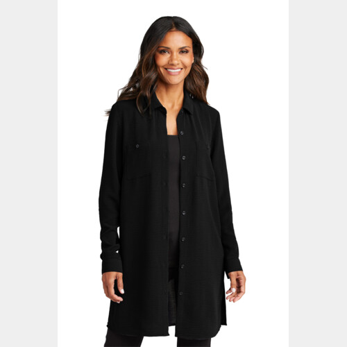 Women's Textured Crepe Long Tunic Thumbnail