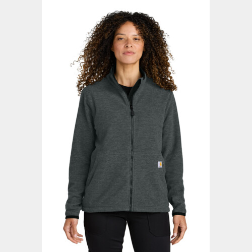 Women's Textured Full Zip Fleece Jacket Thumbnail