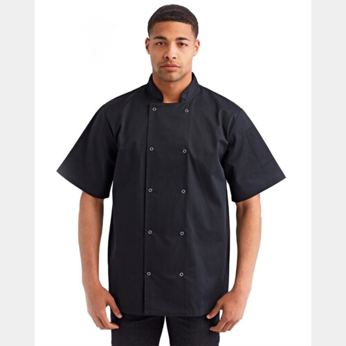 Unisex Ten Studded Front Short Sleeve Chef Coat Thumbnail