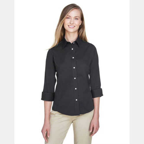 Women's Perfect Fit™ Three-Quarter Sleeve Stretch Poplin Dress Shirt Thumbnail