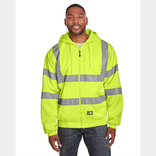 Men's Berne Hi-Vis Class 3 Lined Hooded Sweatshirt Thumbnail
