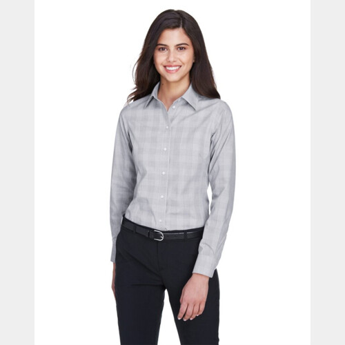 Women's Crown Collection® Glen Plaid Woven Dress Shirt Thumbnail