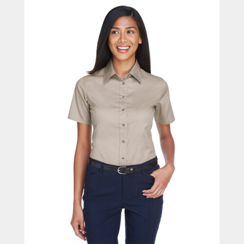 Women's Easy Blend™ Short Sleeve Twill Dress Shirt with Stain-Release Thumbnail