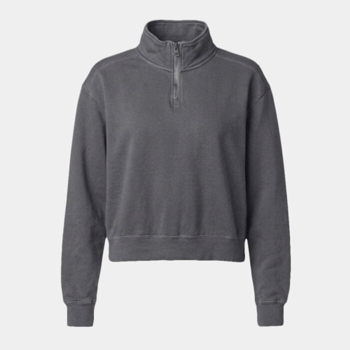 Women's Garment-Dyed Mid-Length Quarter-Zip Sweatshirt Thumbnail