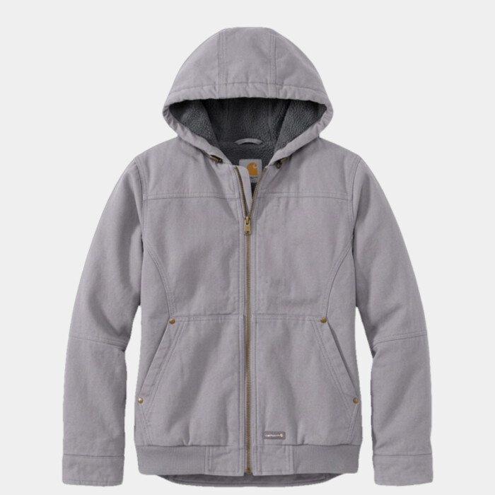 Women's Sherpa-Lined Twill Hooded Jacket Thumbnail