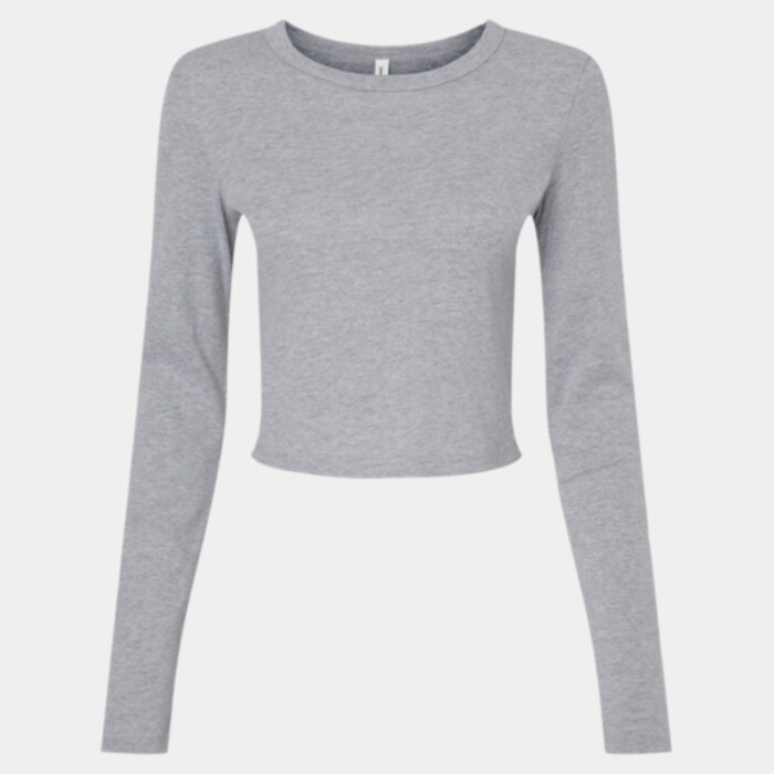 Women's Micro Rib Long Sleeve Baby Tee Thumbnail