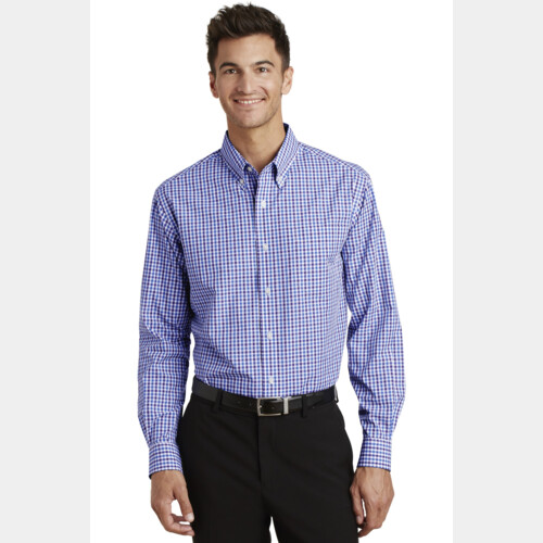 Long Sleeve Gingham Easy Care Shirt Thumbnail