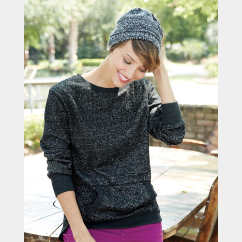 Women’s Glitter French Terry Wide Neck Sweatshirt Thumbnail