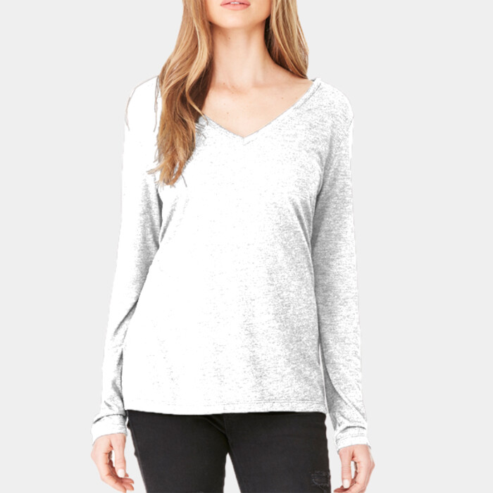 Ladies' Flowy Long-Sleeve V-Neck Thumbnail