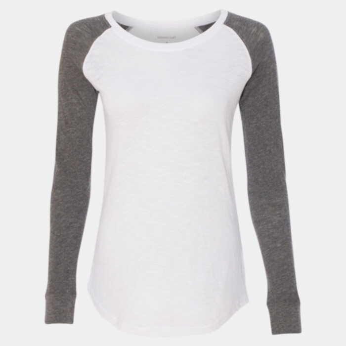 Women’s Preppy Patch Slub Long Sleeve T-Shirt Thumbnail