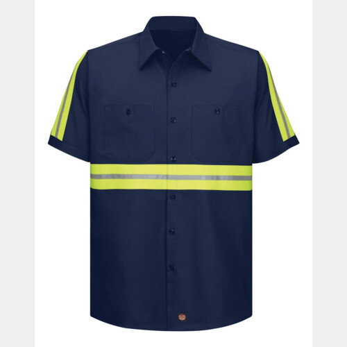 Men's Enhanced Visibility Short Sleeve Cotton Work Shirt Thumbnail