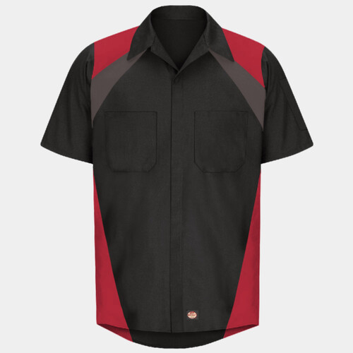 Men's Tri-Color Short Sleeve Shop Shirt Thumbnail