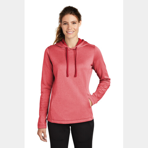 Women's PosiCharge ® Sport Wick ® Heather Fleece Hooded Pullover Thumbnail