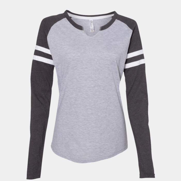 Women's Fine Jersey Mash Up Long Sleeve T-Shirt Thumbnail