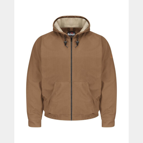 Men's Tall Brown Duck Hooded Jacket - EXCEL FR® ComforTouch Thumbnail