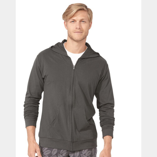 Sueded Long Sleeve Hooded Full Zip Thumbnail