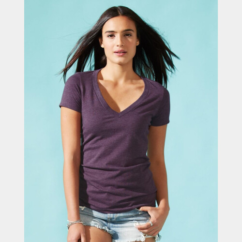 Women’s CVC Short Sleeve Deep-V Thumbnail